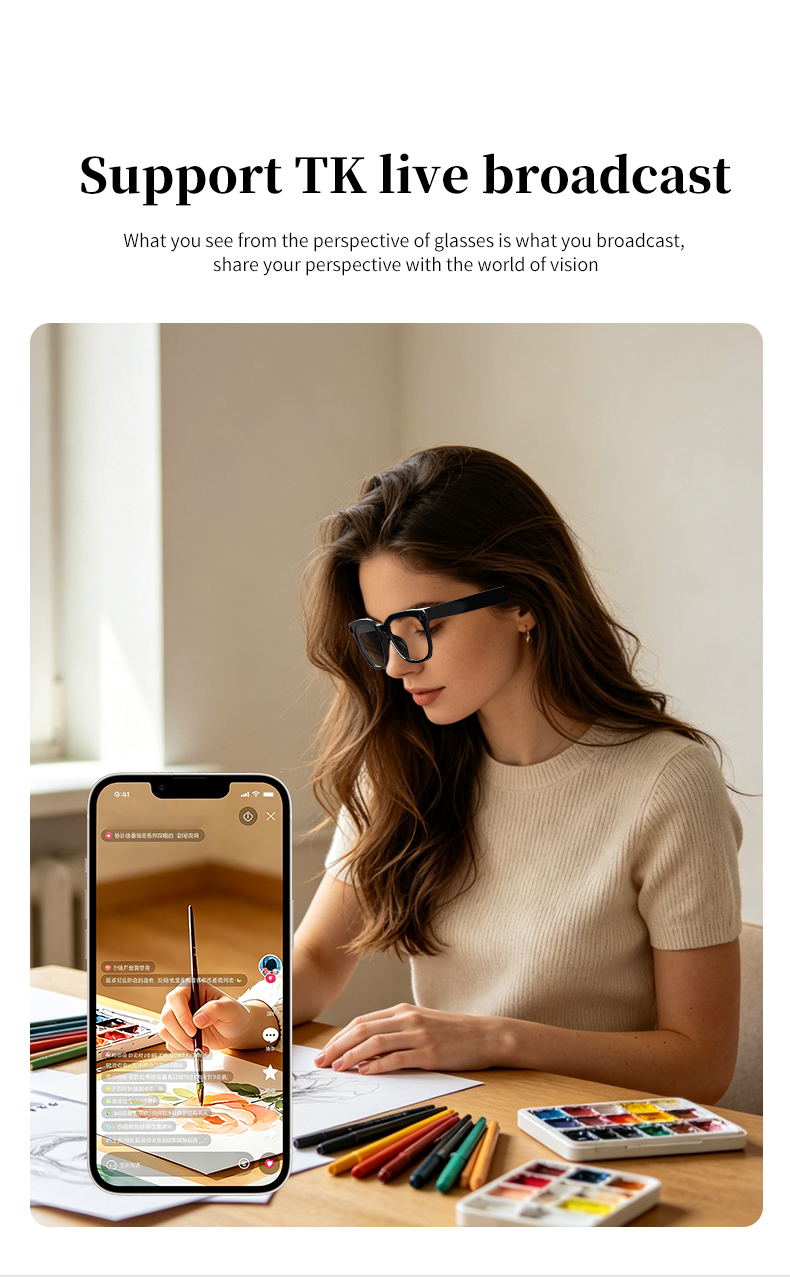 Multilingual AI Powered Smart Translator Glasses Hands Free Wearable For Business Travel Conference