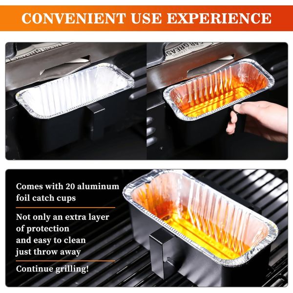 Grill Grease Collection Pan for Flat Top Grill Neatening/Storage Accessory Bundle