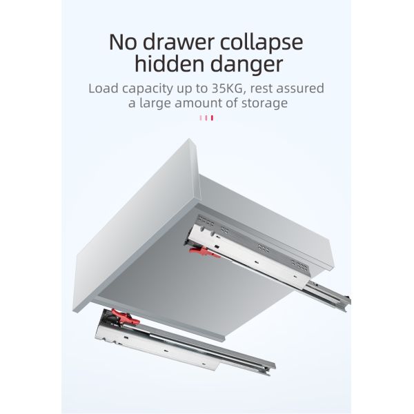 3D Plastic Clip Full Extension Soft Close Undermount Drawer Slide for Kitchen Cabinet