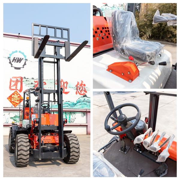 Heavy Duty All Terrain Forklift 4-wheel Drive Hydraulic Brakes