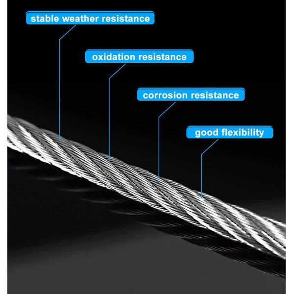 1/8 T304 câble de rail d'aéronef en acier inoxydable câble de câble pour les kits de câbles 1000m par rouleau