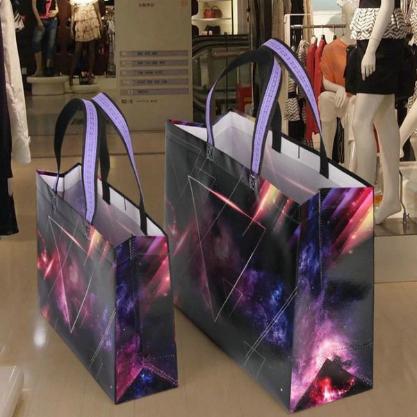 Promotional Laminated Shopping Bags Water Resistant With Long Handles