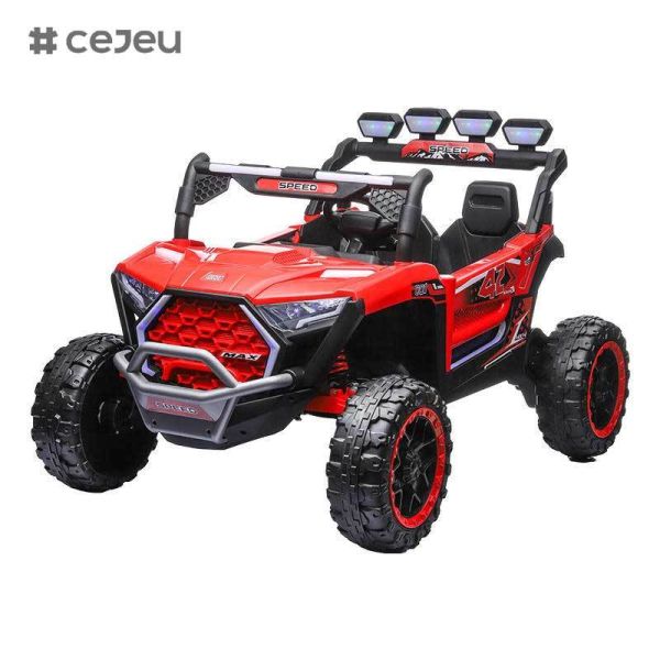 CJ-YT-178 2026 New Model Children's Electric Four-Wheel Off-Road Car Dual Seat Remote Control Rechargeable Plastic Toy for Boys Girls