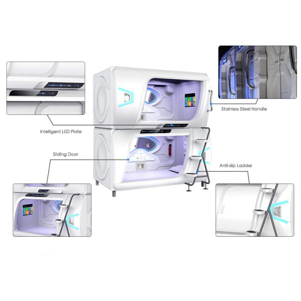 Unique Capsule Bunk Bed New Modern Space Design Air Conditioner For Pod Hotel