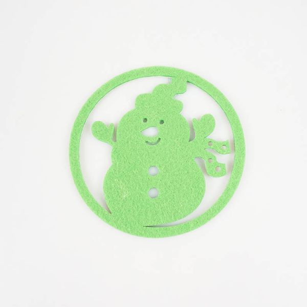 4mm Thickness Moisture Proof 10cm Christmas Felt Coasters