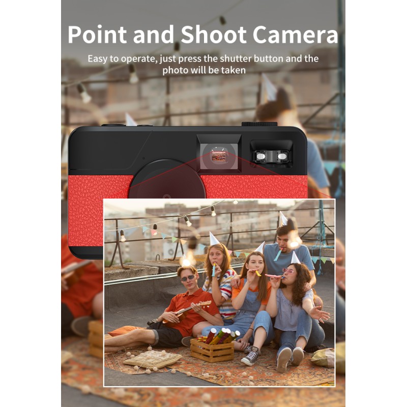 Retro Screenless Digital Camera Screen-free 8 Mode Filters Without Screen 8MP Photo with Photo Counter LED Flash Camping Camera