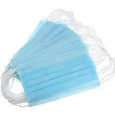 Blue White Disposable Protective Face Mask , Disposable 3 Ply Face Mask