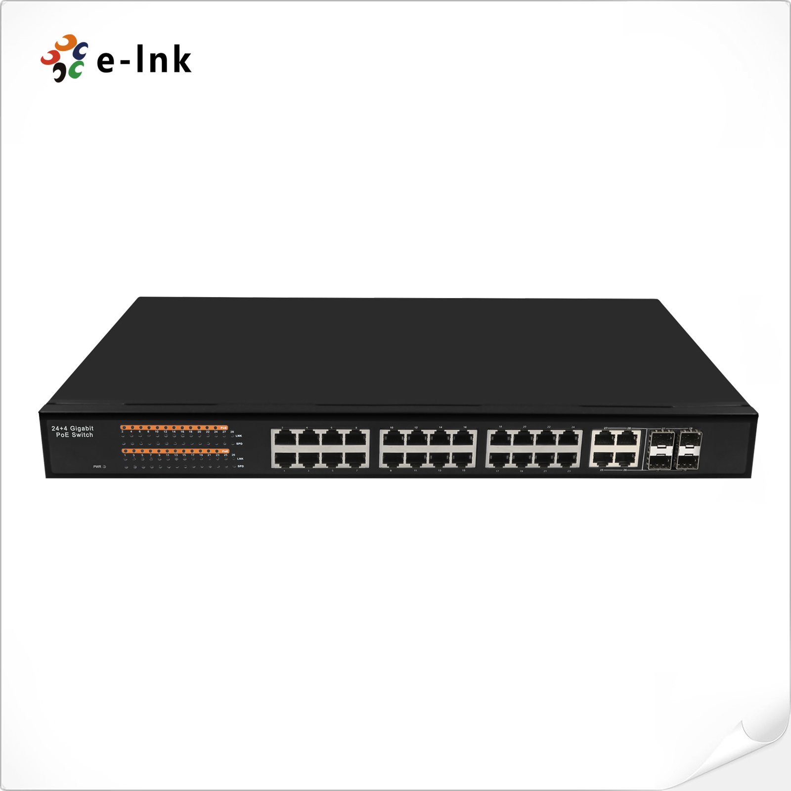 24 гаван переключателя IPv6 локальных сетей 802.3at PoE управлял переключателем сети \