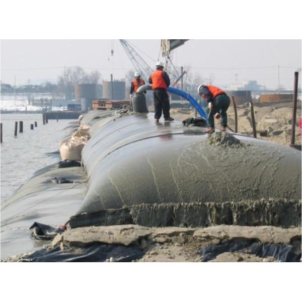 El geotubo reutilizable empaqueta el terraplén marino y la orilla del río para la playa