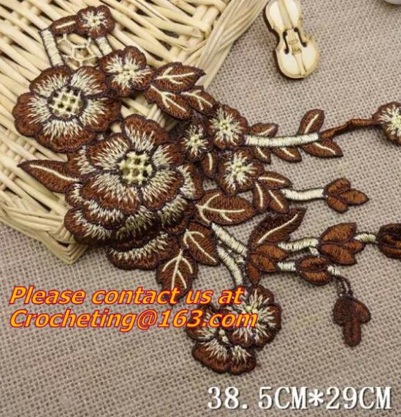 Lace Collar Applique Neckline Lace Crochet Flower Motif Patchwork Sewing Access