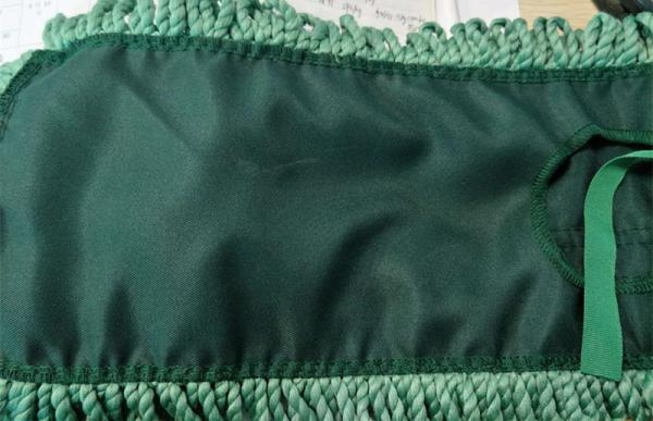 Green 16*95cm Tassels For Laundry Hotel Microfiber Wet Mop Pads
