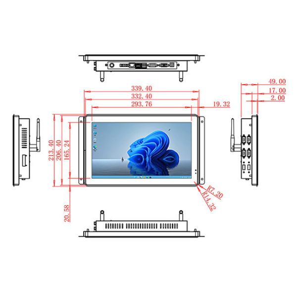 13.3-Inch Windows Industrial Display for Logistics Systems, Security Surveillance, Energy Monitoring, and Corporate Workspaces
