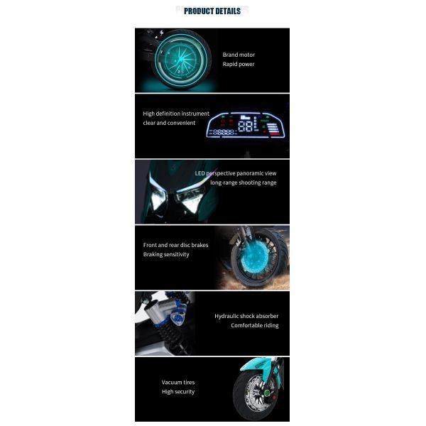 8000w Power Motor and Lithium Battery Electric Racing Motorcycles for Adults 1650*715*1000mm Load 150kg