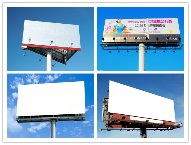 Multi Color Roadside Outdoor Billboard Advertising , Steel Structure Billboard