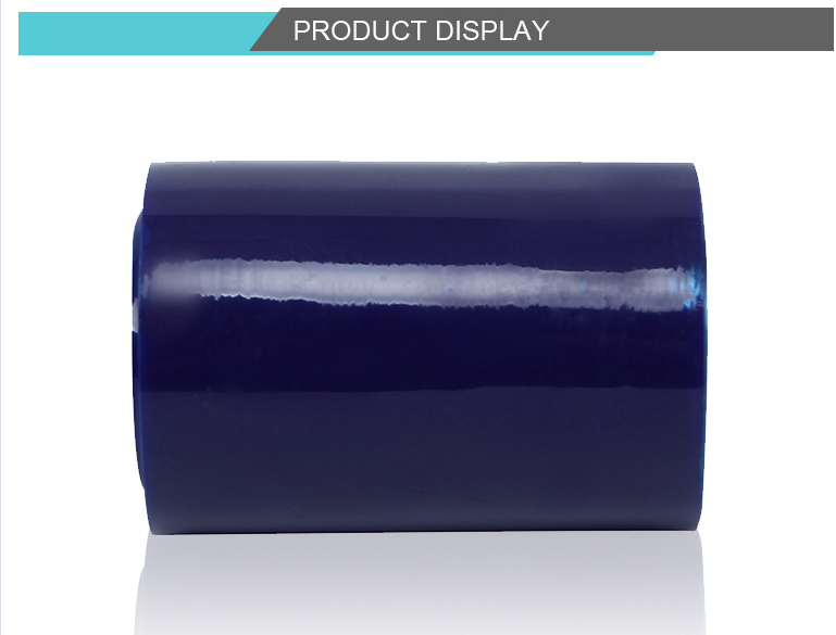 Customized Cling Plastic Protective Film PVC Blue 35mm Width Electrostatic 0.1mm Thickness
