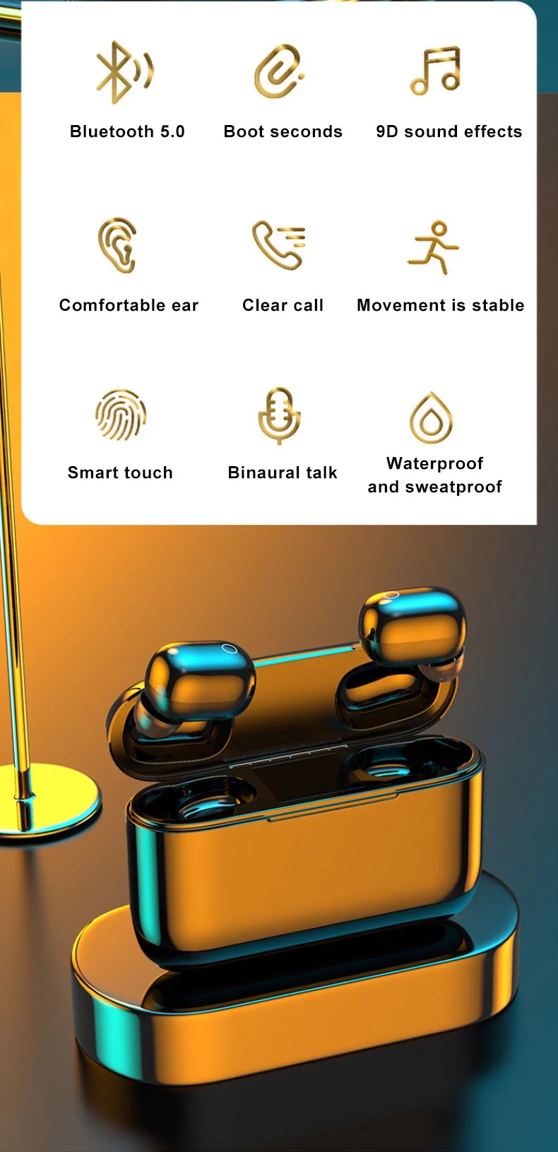 Хэндс-фри 20hours 105dB TWS Bluetooth Earbuds