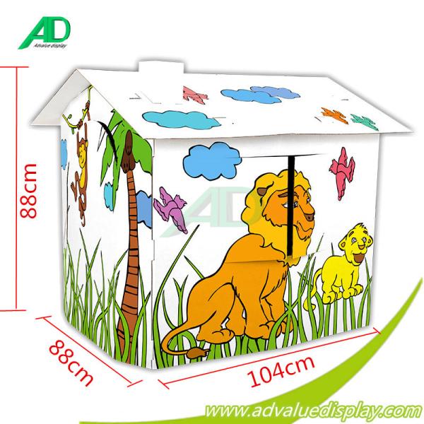 Sturdy Coloring Cardboard Castle Playhouse For Kids Playtime