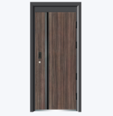 China Suppliers Luxury Front Security Exterior Doors Deep Embossing Double Leaf Panel Entry Front Steel Door for House with Smart Lock