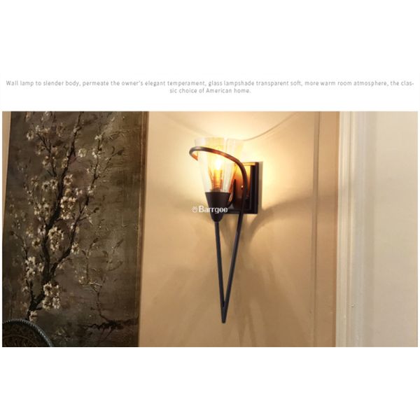 Durable Modern Iron Black Indoor LED Wall Lights Lamp For Bedroom Bedside