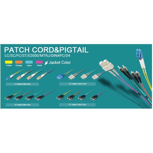 SM 9/125 duplex SC/APC Connector Fiber Optic Patch Cord