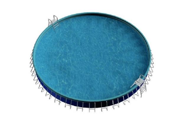 Round Shaped Outdoor Above Ground Pool Customized Size 0.9mm Tarpaulin PVC
