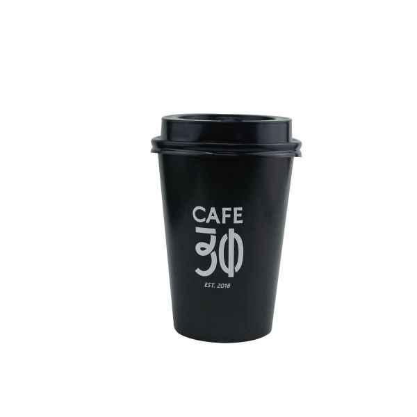 Customized Black Printed Single Wall Coffee Paper cups With Black Lids