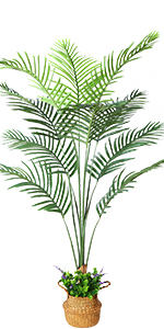 Artificial Bird of Paradise Plant 4 Feet Faux Palm Tree with 8 Trunks Faux Tree for Indoor Outdoor Modern Decoration