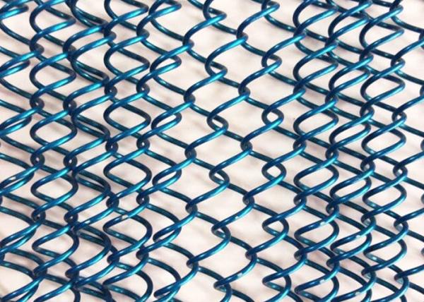 26ft Blue Metal Coil Drapery Eco Fireplace Screen Curtain Spraying Painting