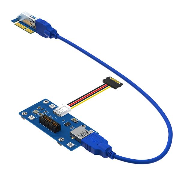 8x 58cm Mini PCI E Adapter 22cm Pcie 1x Riser With Magnetic Foot Pads