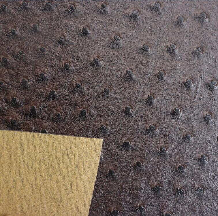 Ostrich Leather Materials PVC Faux Artificial Synthetic Leather Roll Fabric for Bag Sofa