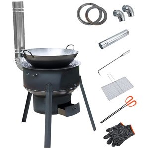 Camping Firewood Stove, Cast Iron Outdoor Wood Burning Stove Portable Detachable Camp Stoves, Accessories Outdoor