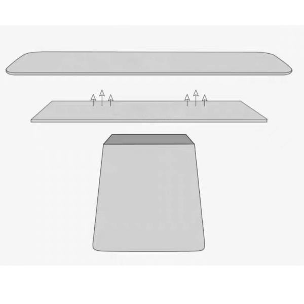 Elegant Rectangular Stainless Steel Marble Dining Table 750mm Height