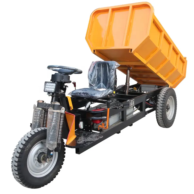 2.5t Oil Palm Transportation Tractor Mini Tipper Site Dumper 72V Battery Dump Truck Hydraulic Cylinder