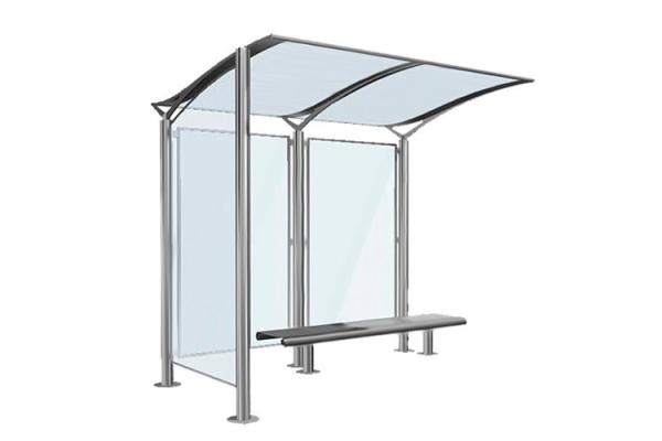 Unique Style Stainless Steel Bus Stop Reasonable Structure With Waiting Seat / Rain Shed