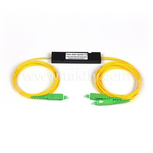 SC/APC SM 2.0mm Fiber Optic PLC Splitter 1X2 G652D ABS Type In FTTx