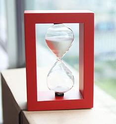 Big Sand Timer Hourglass Wooden Stool Pine Material For Souvenir And Festival Gift
