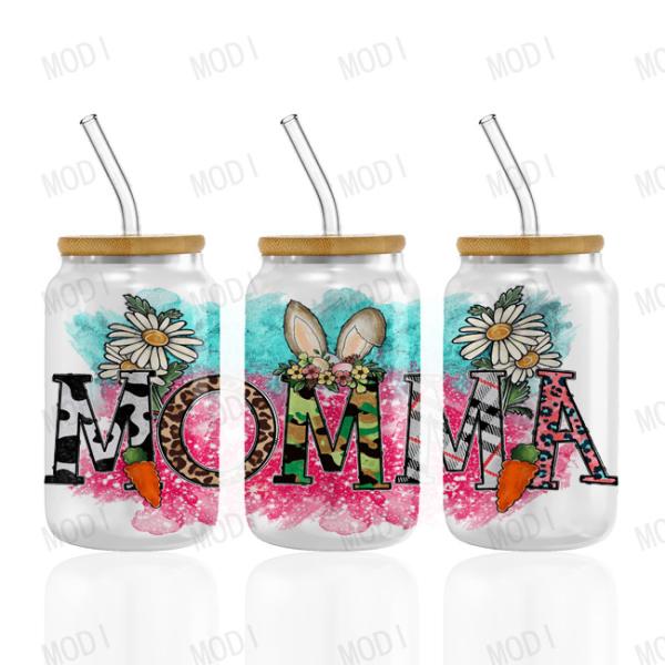 Dia da Mãe UV DTF Transfer 16oz Dia da Mãe copos de desenhos ideais para projetos personalizados