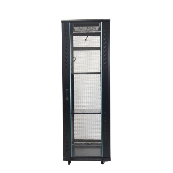 19-inch 19 Inch Network Cabinet Rack 42U Black Network Rack with Toughened Glass Door