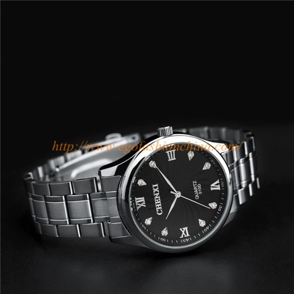 010D Fashion Jewelry Wholesale Stainless Steel Watches Quartz Analog Watch Couple Watch