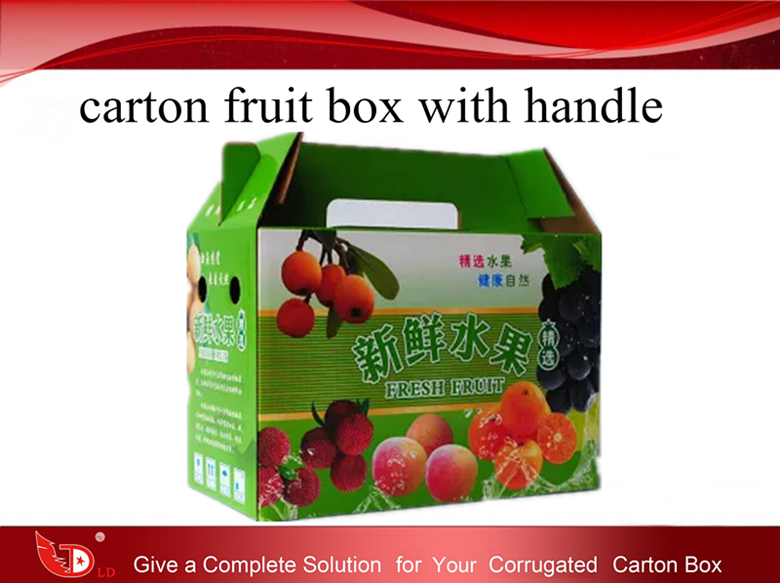 printing carton fruit box with handle