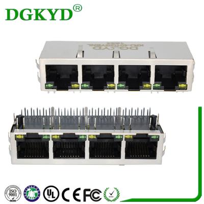90 graus de ângulo direito RJ45 Jack fêmea 8 de 1x8 movem conectores do interruptor de rede