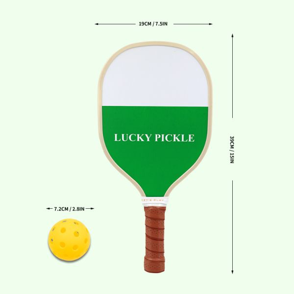 Wooden Pickleball Paddles Set of 4 Rackets with Balls and Bag BASEBALL Style Equipment
