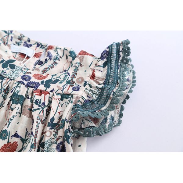 Summer Children'S Clothing Girl'S Floral Flying Sleeve Dress Baby Girl Cute Dress