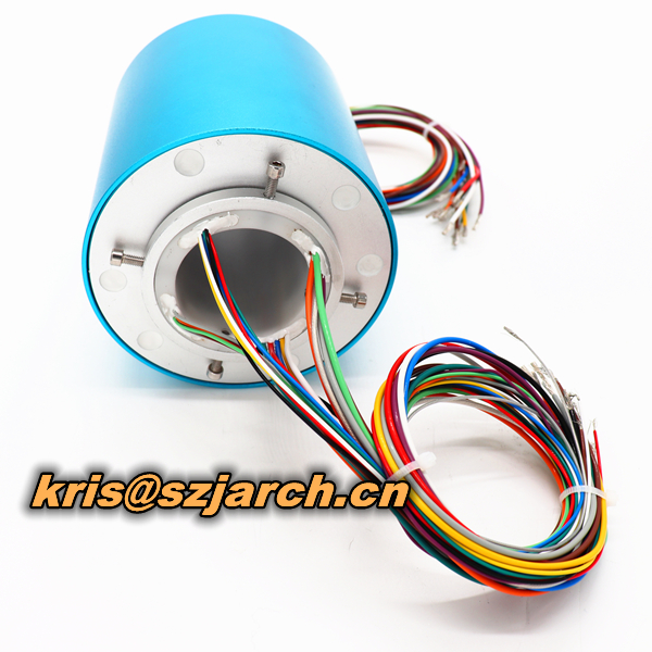 Electromechanical Through Bore Slip Ring Aluminium Alloy 50mm Bore