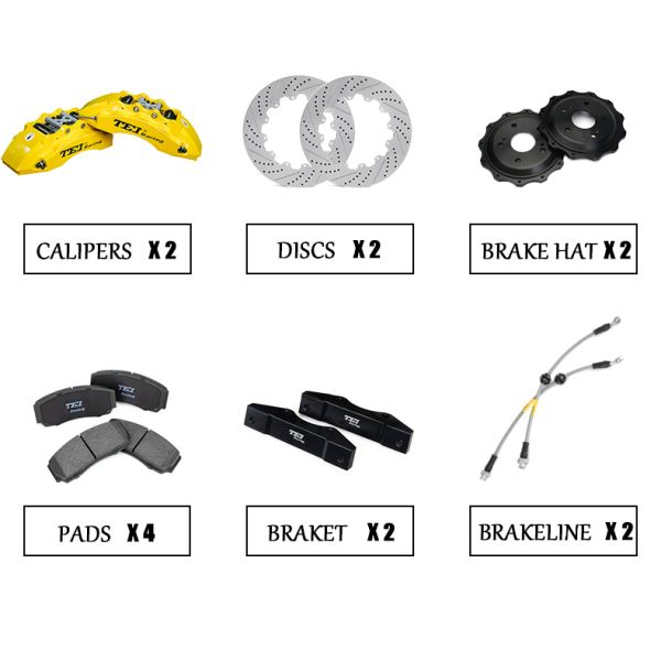 Systèmes de freinage avant de voiture à 4 pistons P42-super 15 16 pouces, étrier de frein OEM, kit de gros freins modifié pour 
Subaru VW Honda Toyota Mitsubishi