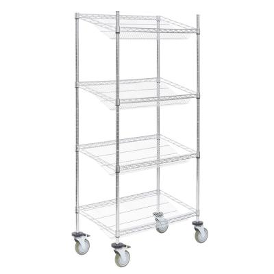 18 D X 36 W X 60 H Slanted Wire Basket Shelving Racks Fruits Display Storage