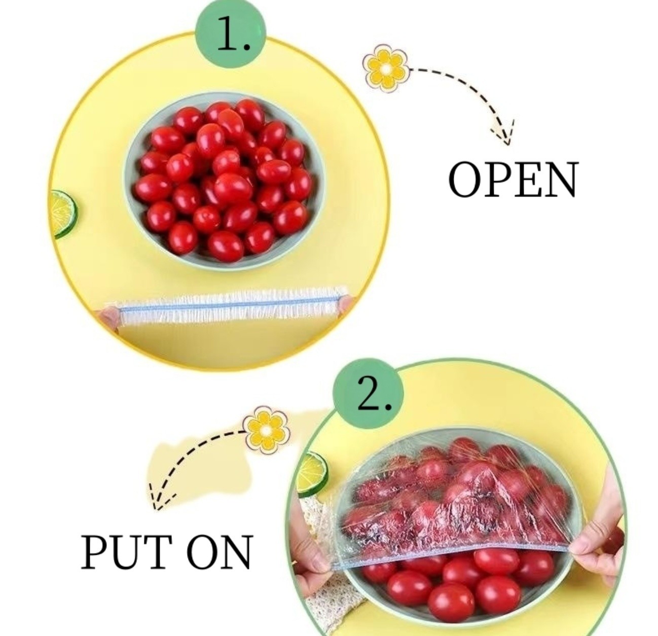 Customization Home Kitchen Used Food Grade Plastic Cover with Elastic Band PE Cover