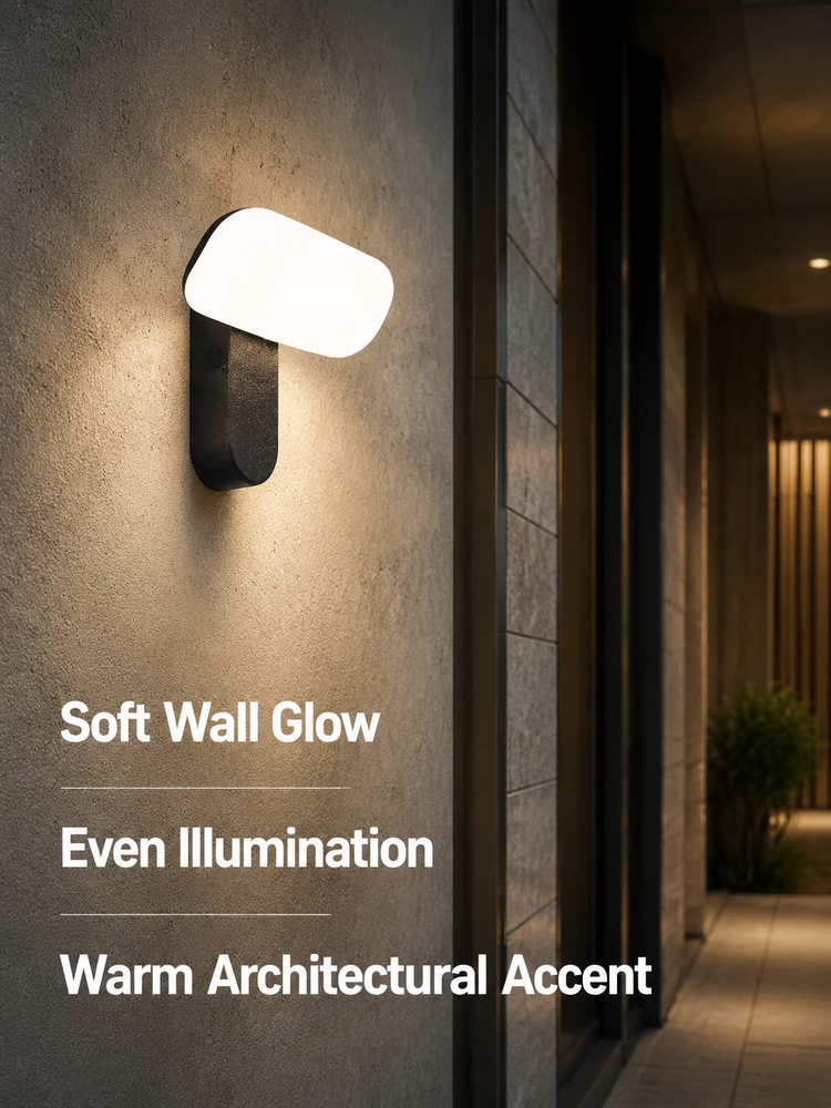 12W Adjustable Rectangular LED Outdoor Wall Light for Porches Entrances Balconies