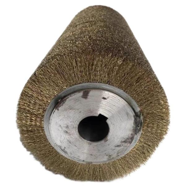 Brosse cylindrique industrielle sur mesure Brosse à rouleaux en fil de laiton pour le polissage du métal et du bois