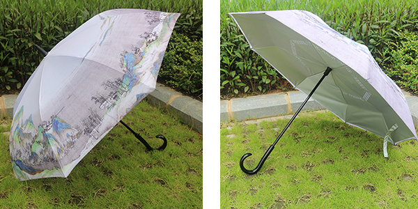 Full Color Printed Reverse Umbrellas Chinese Style All Weather Protection